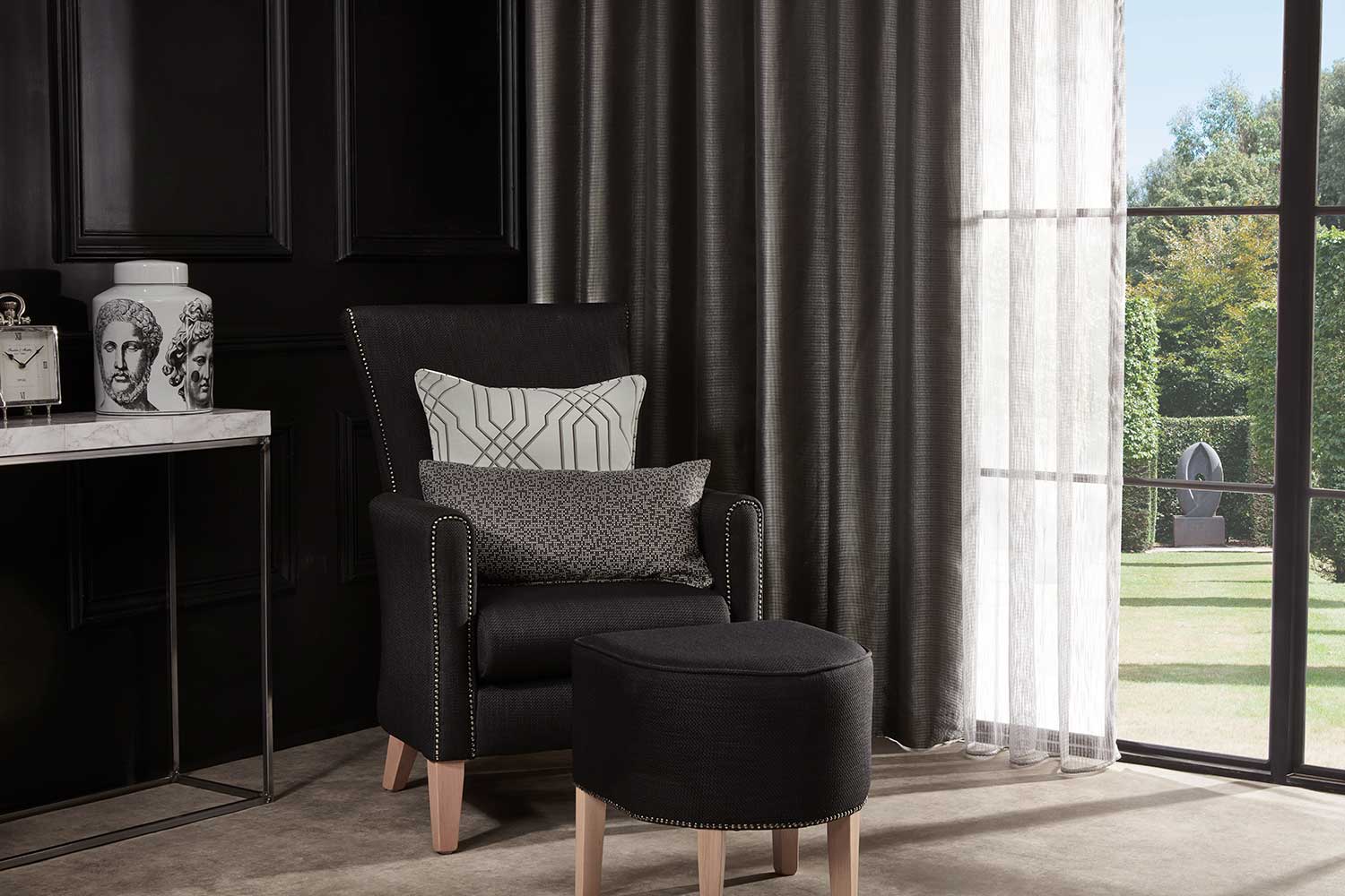 Bien choisir ses rideaux - Rideaux Edmund Bell, collection Soho Ebony