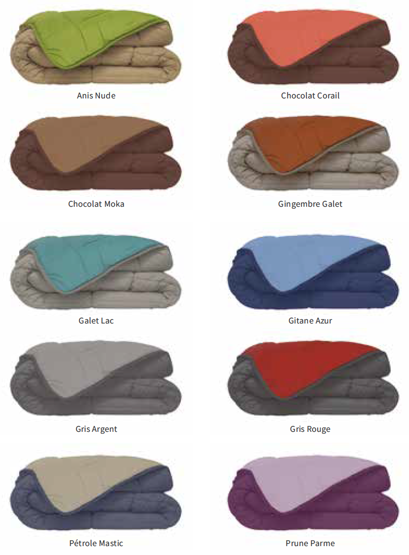 coloris des couettes ALBA